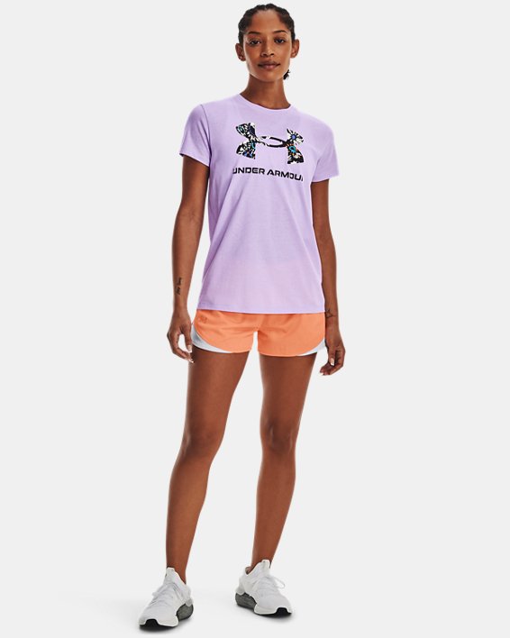 เสื้อแขนสั้น UA Sportstyle Graphic สำหรับผู้หญิง in Purple image number 2